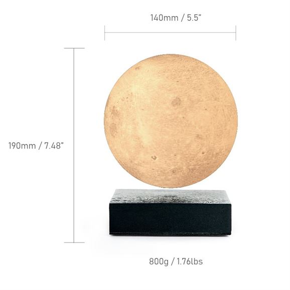 G019BK_Gingko Black Moon Lamp Dimensions