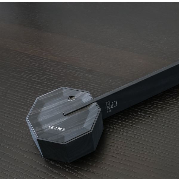 Gingko Octagon one desk lamp in Black side view