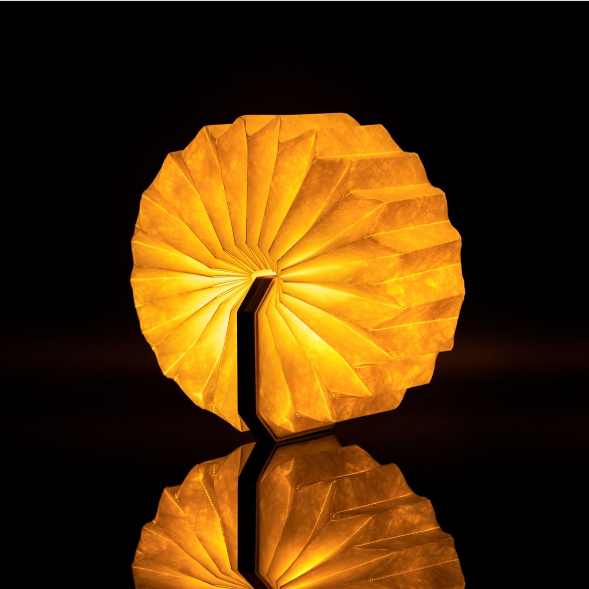 Gingko Smart Accordion Lamp dark open round