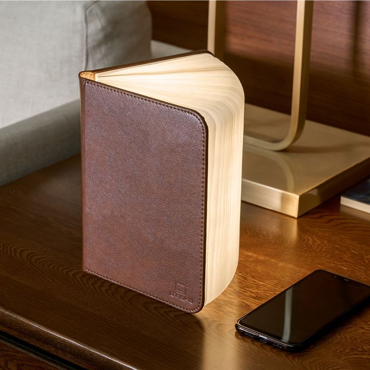 Gingko Large Leather Smart book light part open on end