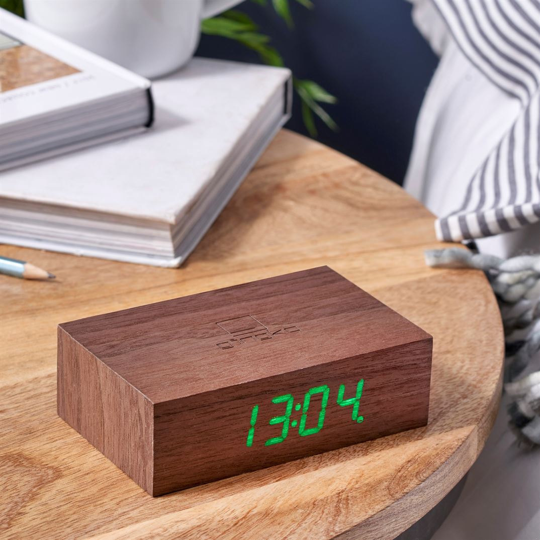 Gingko Flip CLick Clock - Walnut