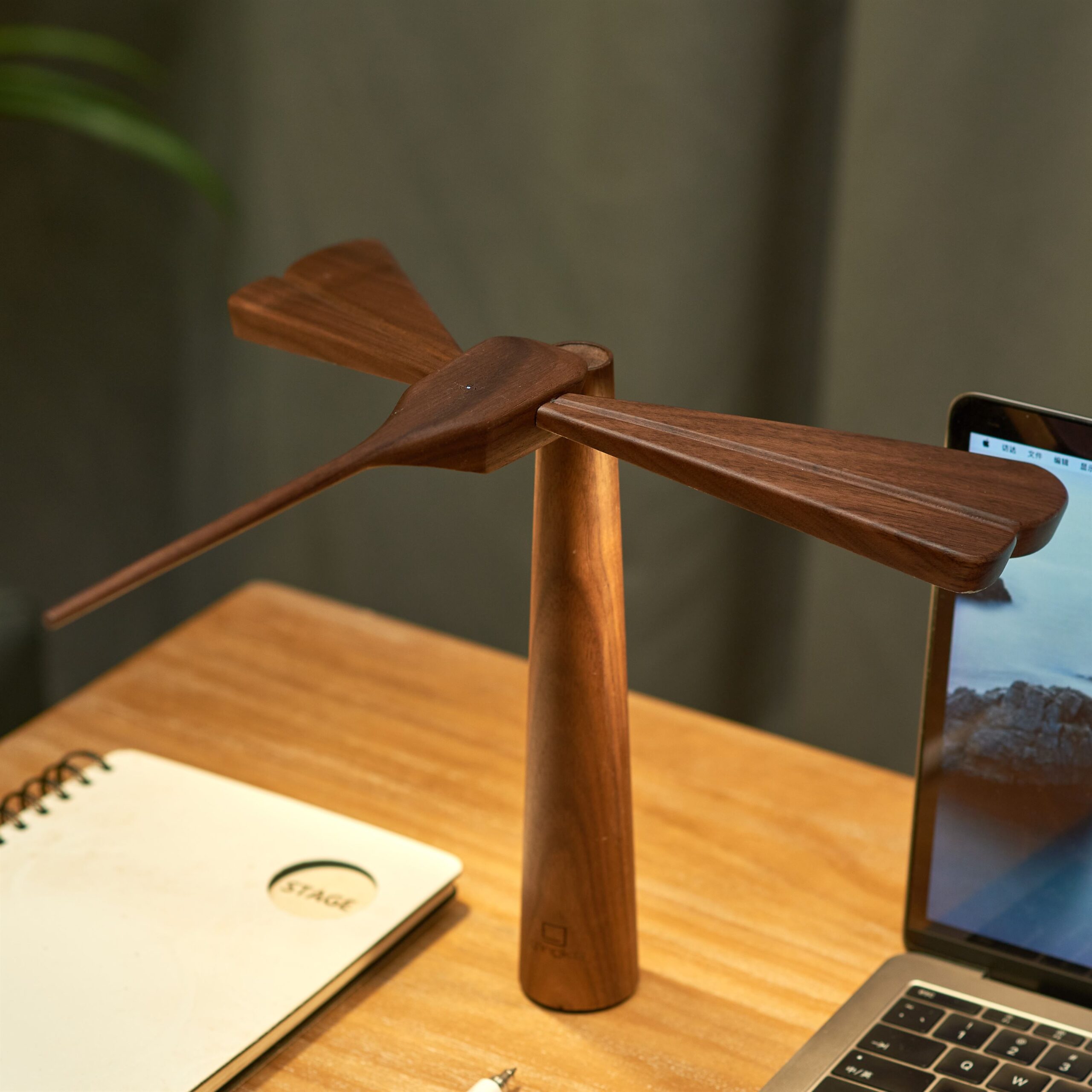 G023WT Dragonflight Balance Lamp Walnut on base