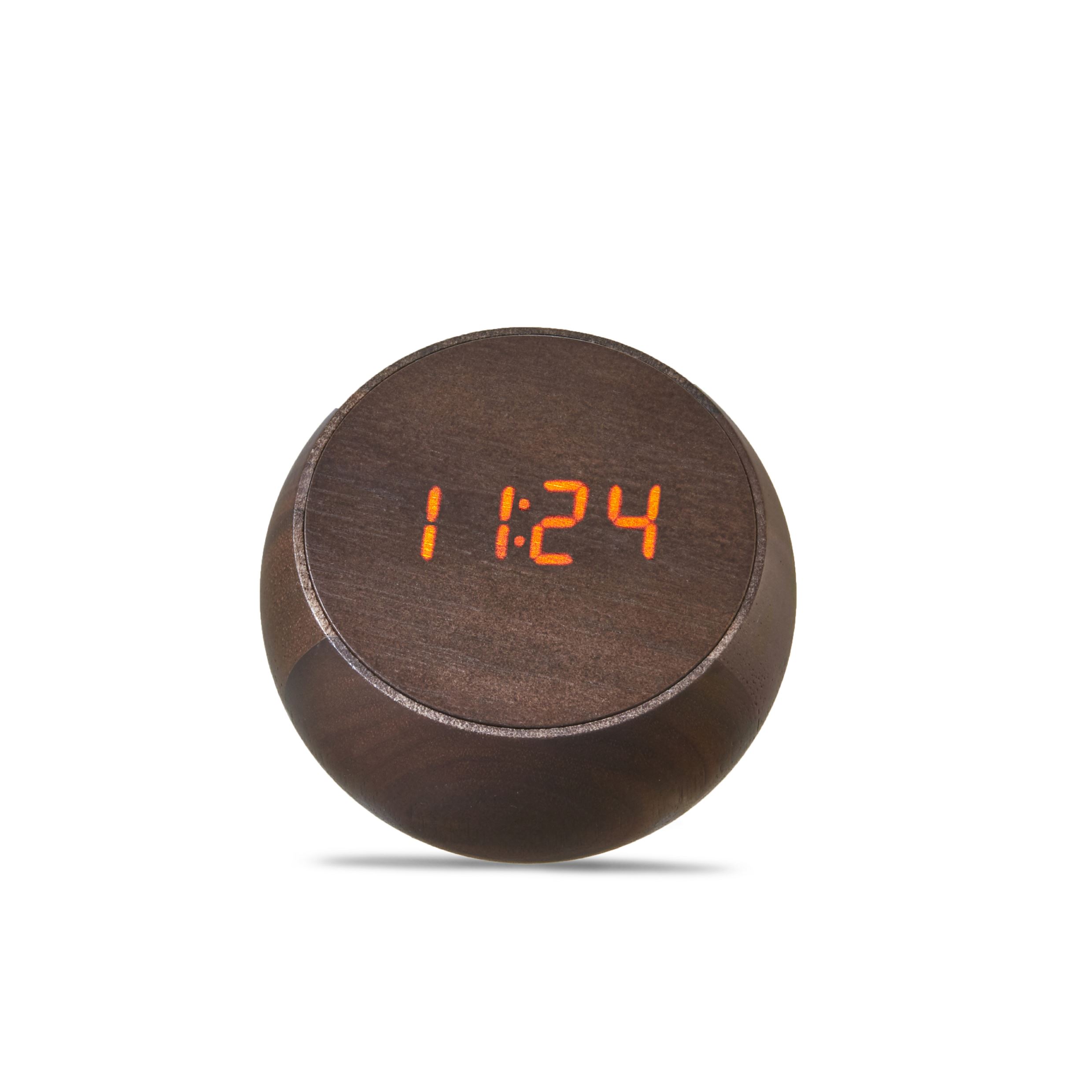 Gingko Tumbler Click Clock Walnut plain front view