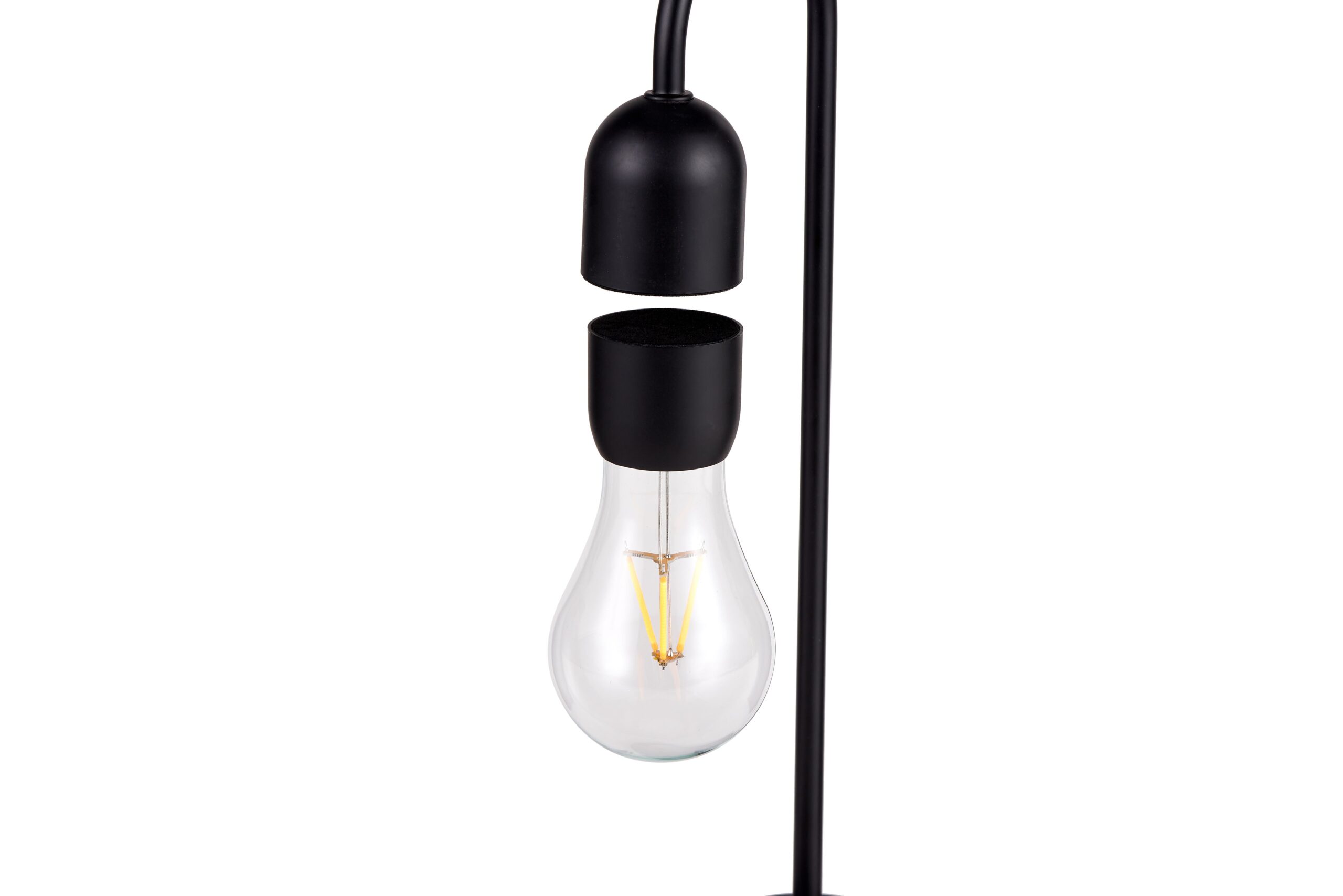 Gingko Evaro floating light bulb close up Black Finish