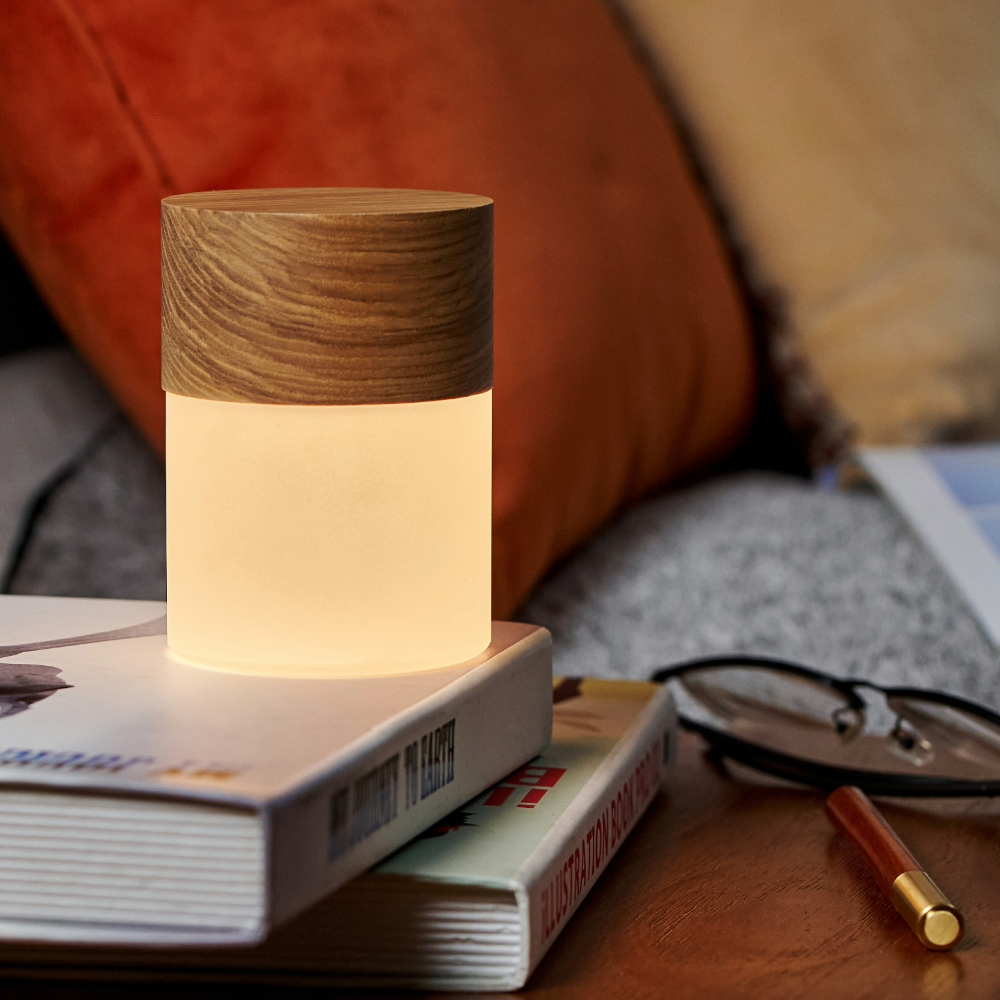 Gingko Design Large Walnut Lemelia Light single soft glow