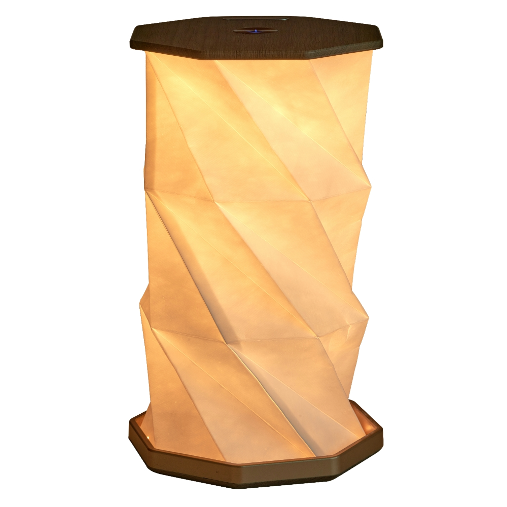 Gingko Hexagon Twist Light Walnut open without a background