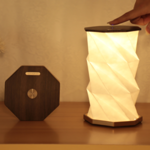 Gingko Hexagon Twist Light Walnut open and closed