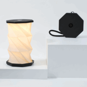 Gingko Mini Twist Hexagon Lamp - Slate Black - Free Delivery