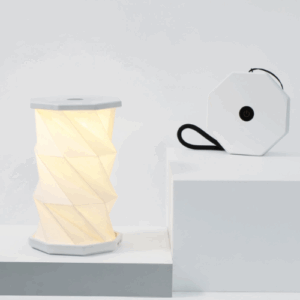 Gingko Mini Twist Hexagon Lamp - Lunar White - Free Delivery